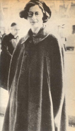 Portrait or photograph of Simone Weil: Simone Weil (1909–1943) – a French philosopher, Christian mystic and political activist of Jewish origin. In Marseille, F