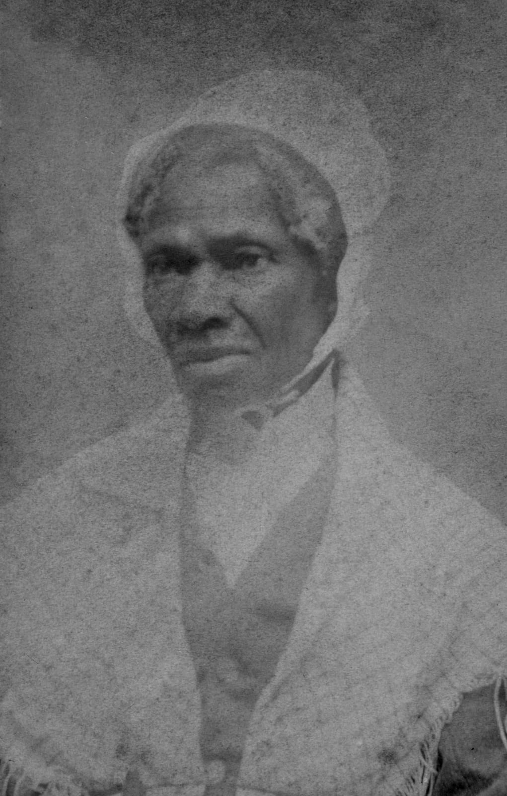 Portrait or photograph of Sojourner Truth: Sojourner Truth, half-length portrait; hotographic print on carte de visite mount : albumen