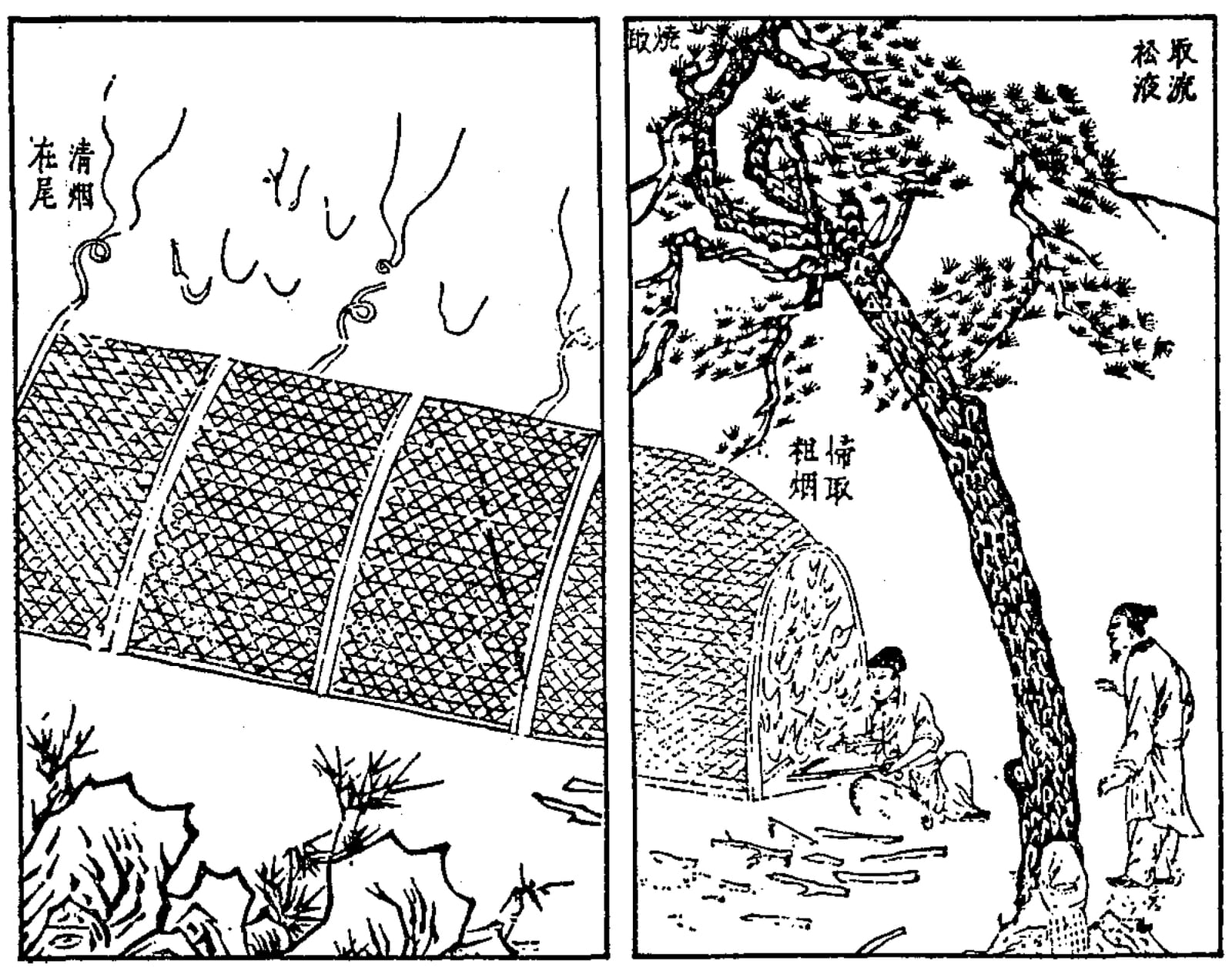 Image connected to Song Yingxing: Inkmaking from pine wood