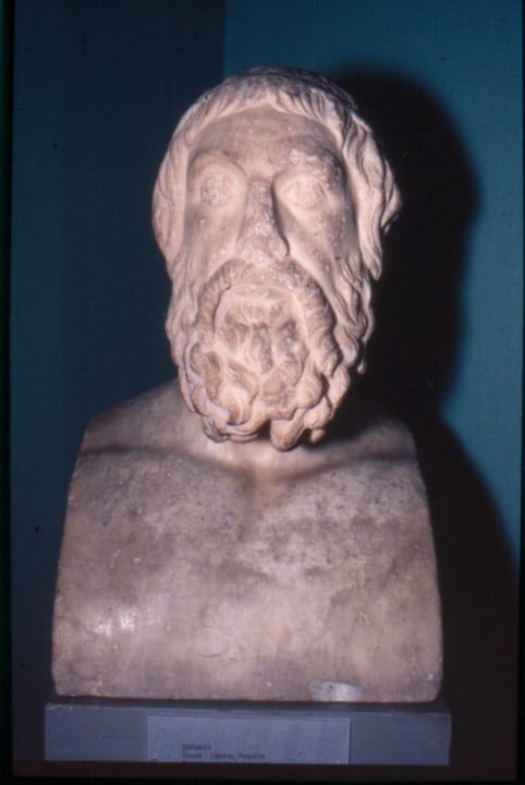 Portrait or photograph of Sophocles: Greek writer Sophocles , bust in National Gallery, Oslo . Century ?