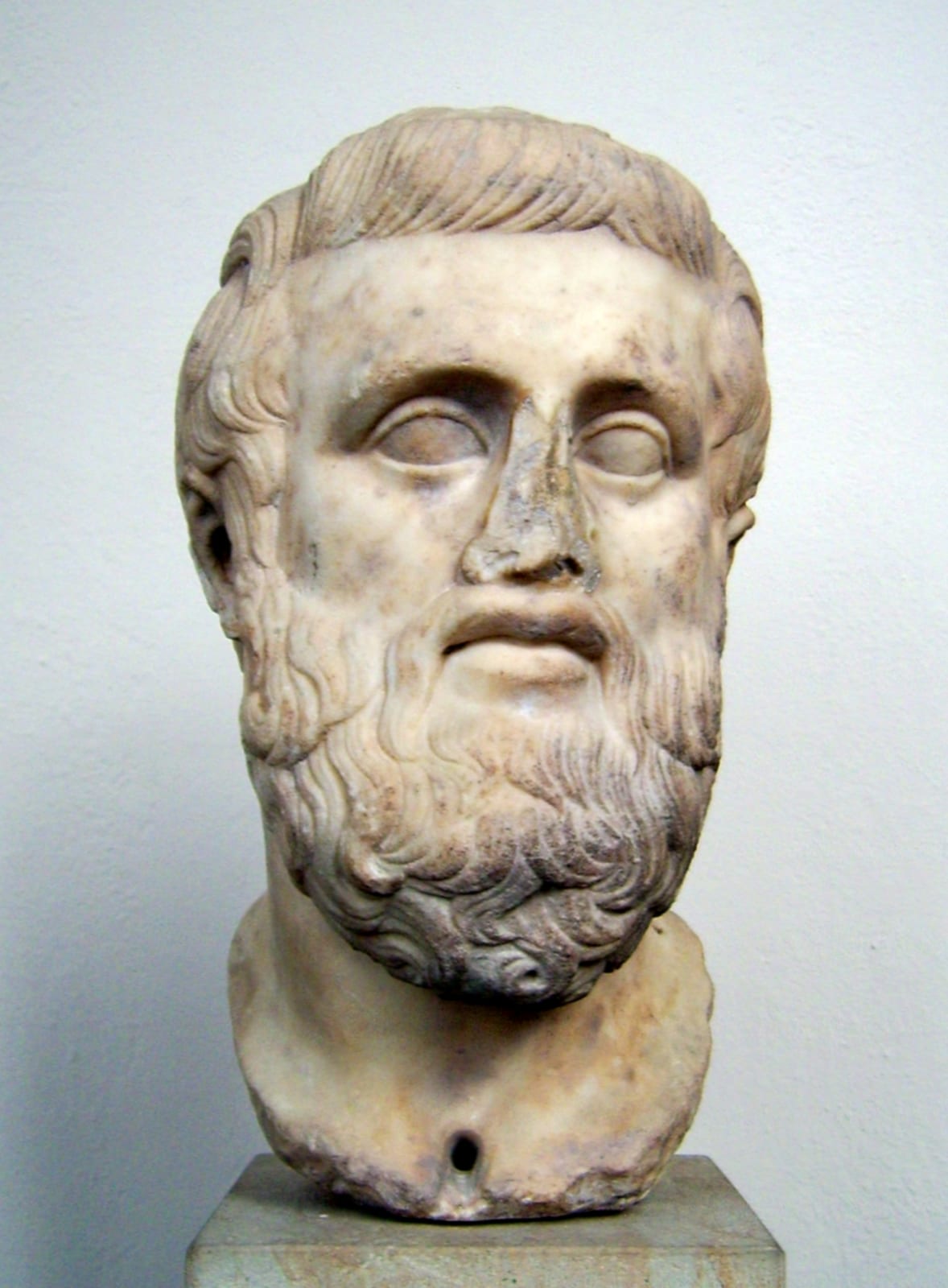 Portrait or photograph of Sophocles: Bildnis des griechischen Tragödiendichters Sophokles (496 - 406 v. Chr.), Marmor, Spätklassisch, 380 - 360 v. Chr., römisch