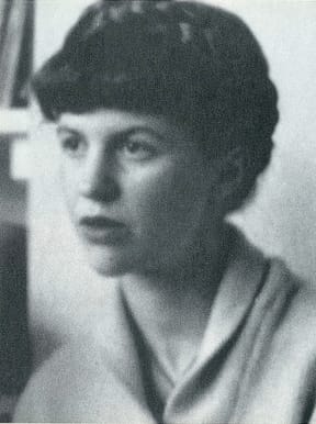 Portrait or photograph of Sylvia Plath: Sylvia Plath, sitting sideways to the camera