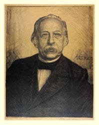 Portrait or photograph of Theodor Fontane: Hanns Fechner (1860–1931): Portrait Theodor Fontane, Lithograph, 1896