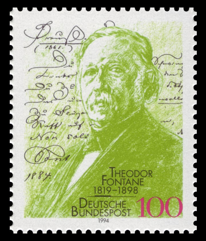 Portrait or photograph of Theodor Fontane: 175th day of birth of Theodor Fontane (1819—1898)