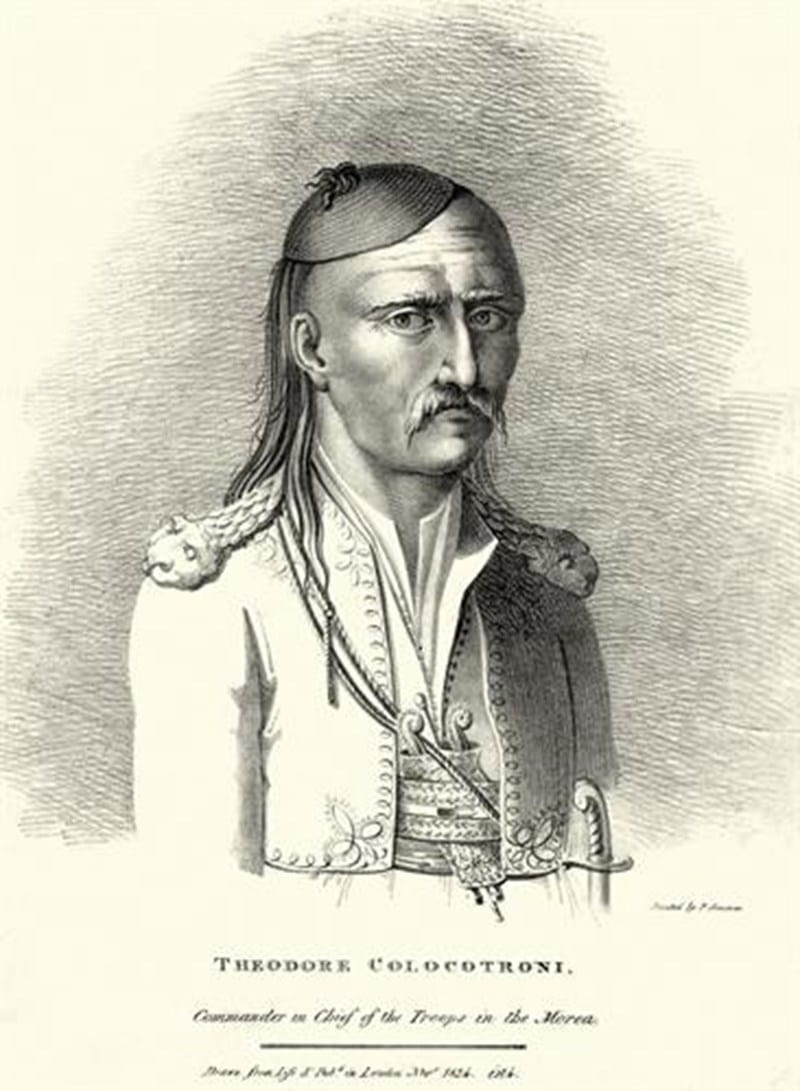 Portrait or photograph of Theodoros Kolokotronis: Theodoros Kolokotronis, Commander in Chief of the Greek military forces in the Morea during the Greek War of I