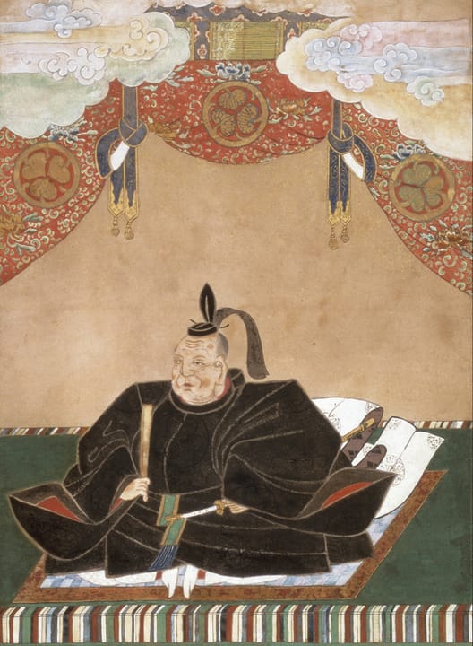 Portrait or photograph of Tokugawa Ieyasu: Portrait of Tokugawa Ieyasu as a Shintō Deity Tōshō-daigongen. Tokugawa is in his old age.
