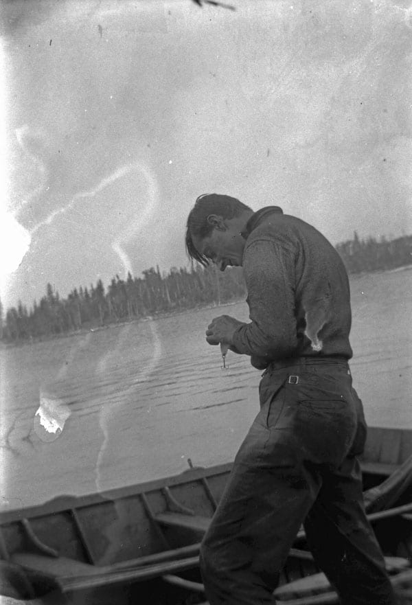 Portrait or photograph of Tom Thomson: Tom Thomson in Algonquin Provincial Park