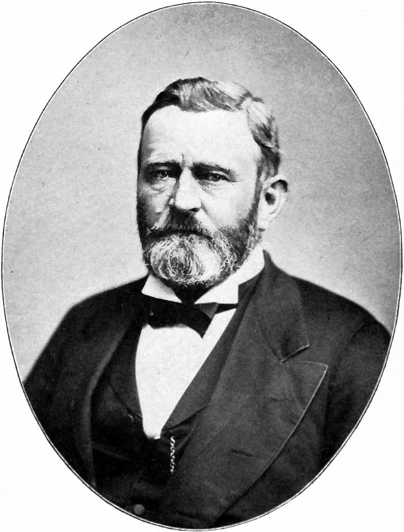 Portrait or photograph of Ulysses S. Grant: Portrait photograph of President of the United States Ulysses S. Grant in an oval frame
