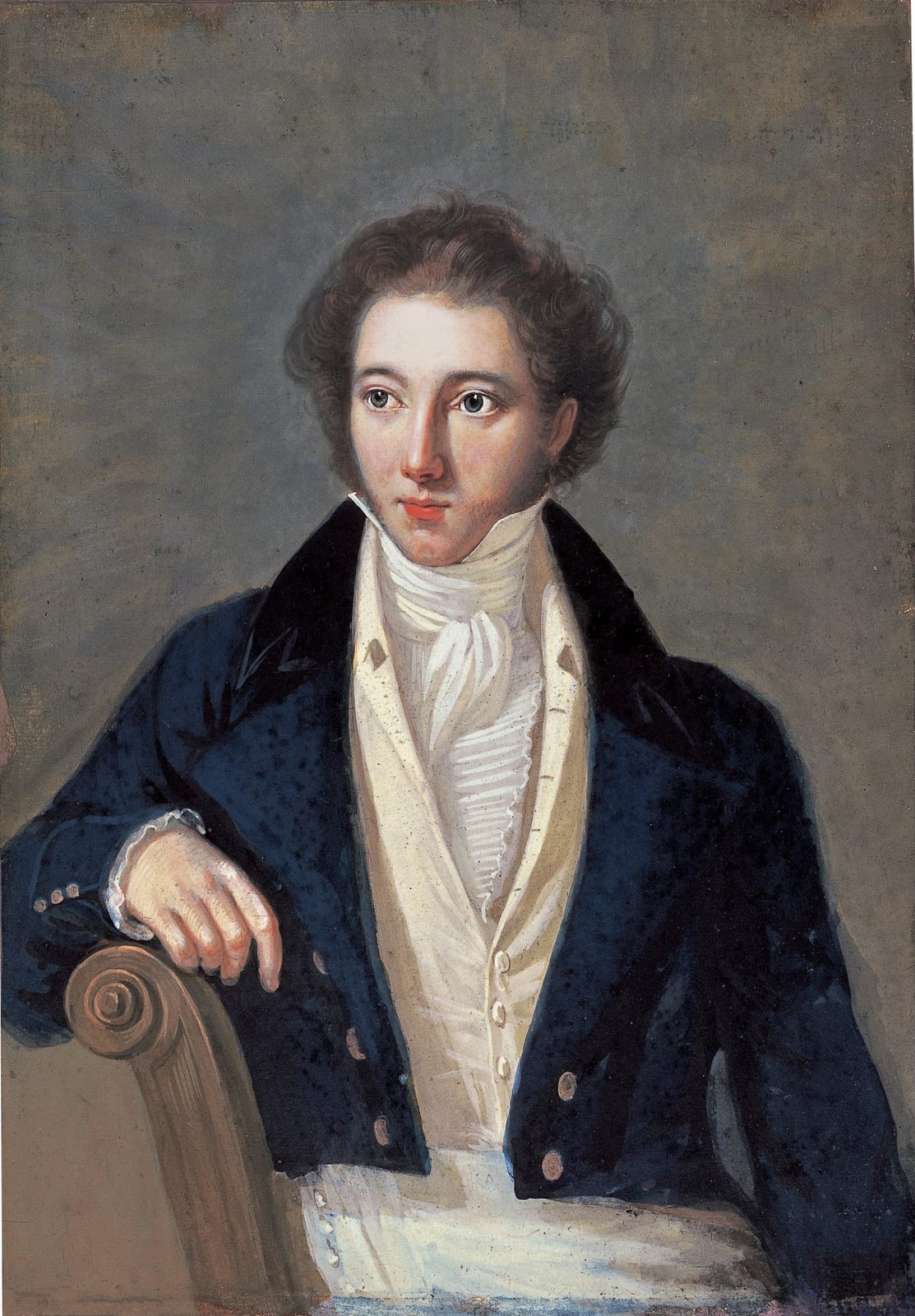 Portrait or photograph of Vincenzo Bellini: Bellini as a young man