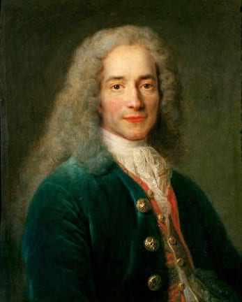 Portrait or photograph of Voltaire: Depicted person: François-Marie Arouet (1694–1778), known as Voltaire, French Enlightenment writer and philosopher
