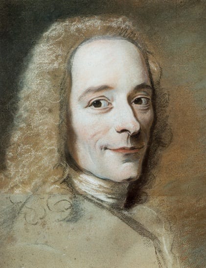 Portrait or photograph of Voltaire: Depicted person: François-Marie Arouet (1694–1778), known as Voltaire, French Enlightenment writer and philosopher