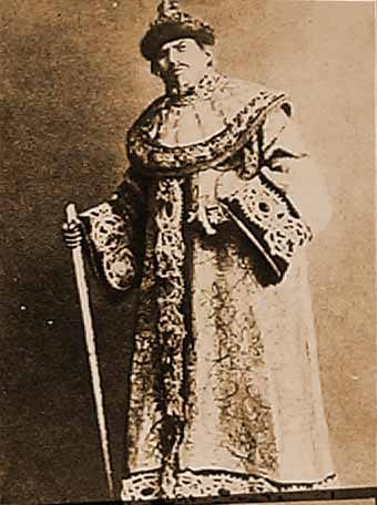 Portrait or photograph of Vsevolod Meyerhold: Vsevolod Meyerhold as Ivan IV in A.K.Tolstoy's play "Death of Ivan the Terrible".