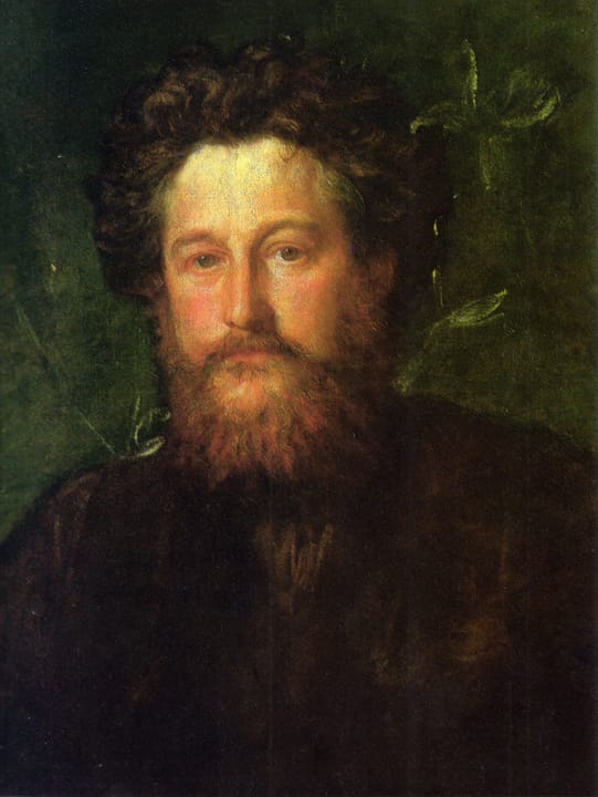 Portrait or photograph of William Morris: Detail of a portrait of William Morris by George Frederic Watts, oil on canvas, original 25 1/2 in. x 20 1/2 in. (648
