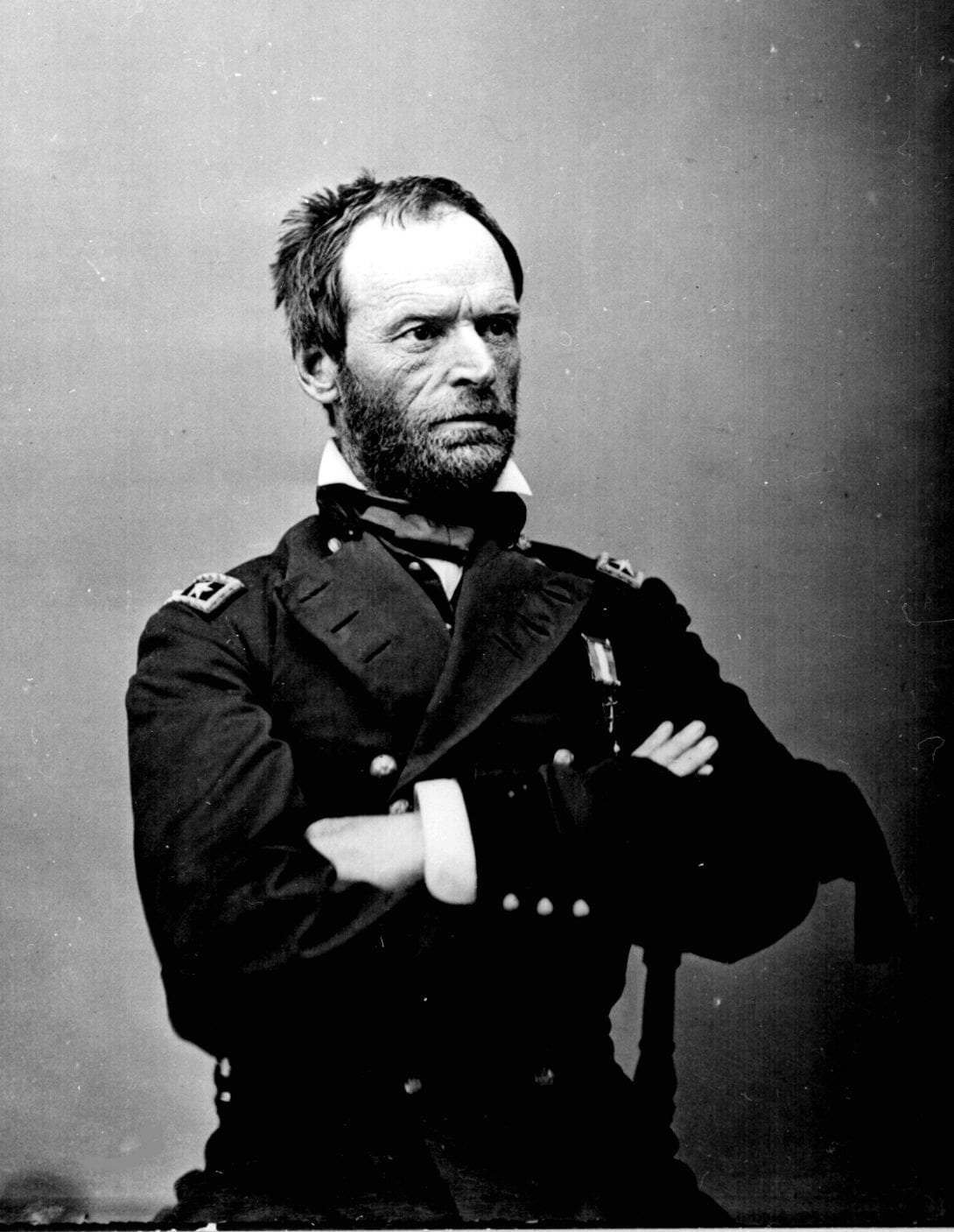 Portrait or photograph of William Tecumseh Sherman: General William Tecumseh Sherman , a general of the Union Army during the American Civil War . Sherman is fa