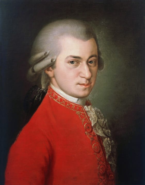 Portrait or photograph of Wolfgang Amadeus Mozart: This posthumous portrait of Wolfgang Amadeus Mozart was painted by Barbara Krafft at the request of Joseph So