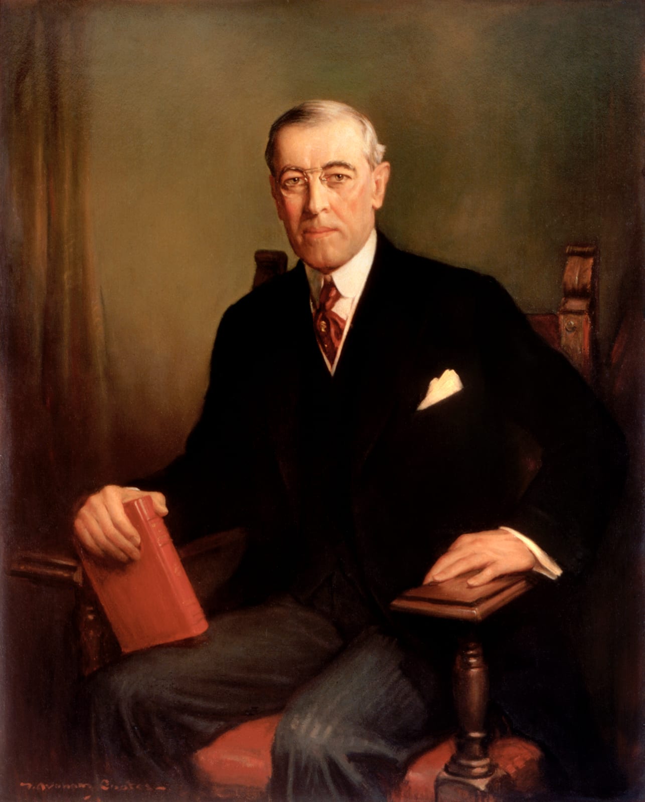 Portrait or photograph of Woodrow Wilson: Official Presidential portrait of Woodrow Wilson