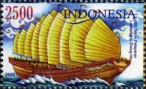 Portrait or photograph of Zheng He: 600th Anniversary of Admiral Zheng He's Voyage. Stamps of Indonesia