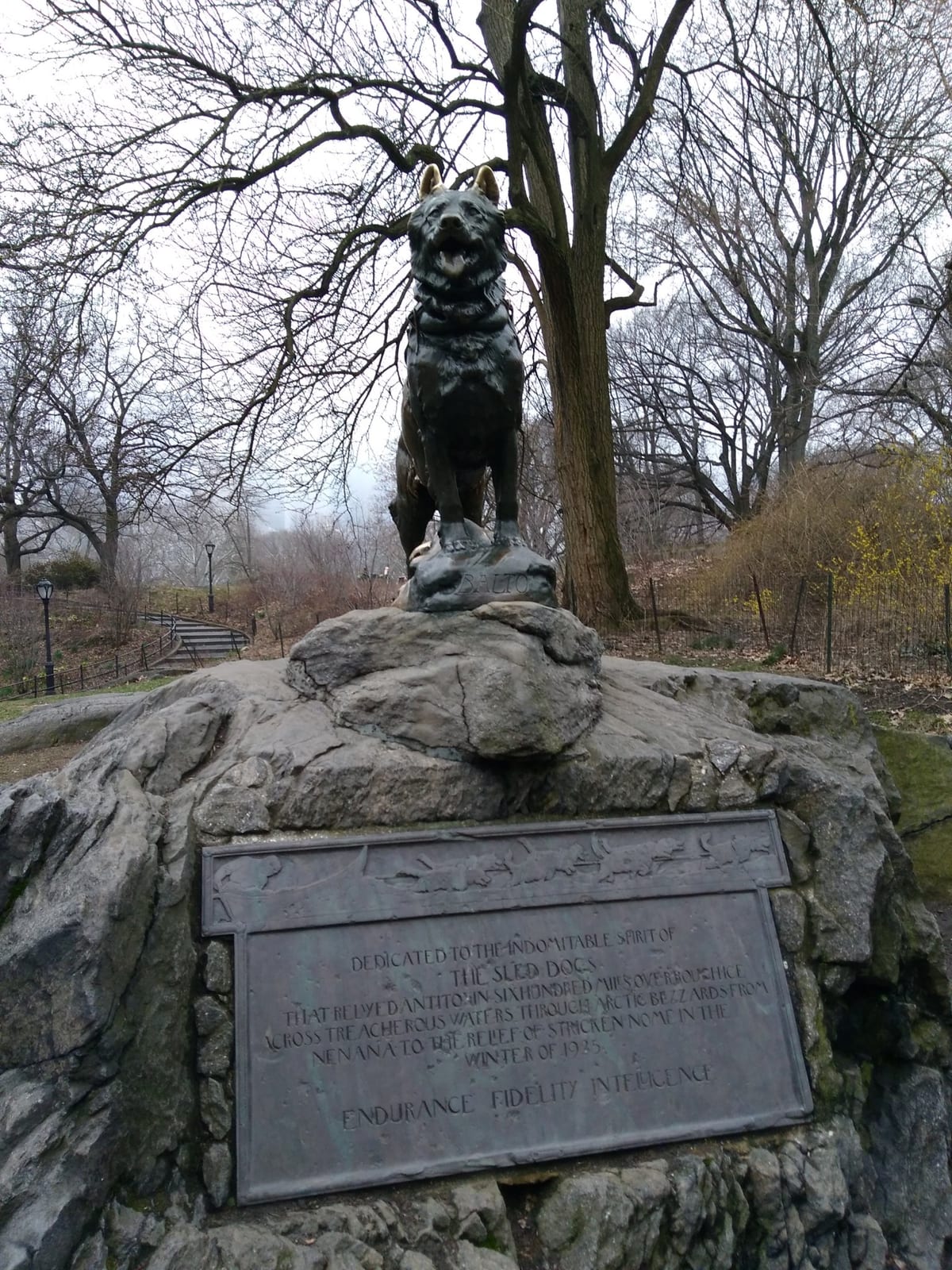 Photograph or image of Balto: Balto memorial in Central Park