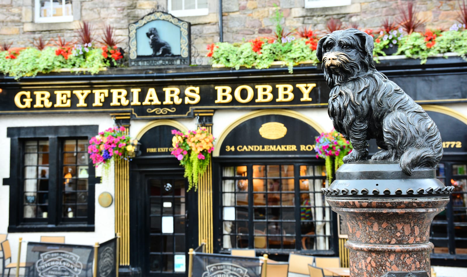 Photograph or image of Greyfriars Bobby: Possibly the most famous dog in the world. The faithful dog is commemorated in Edinburgh, Scotland by a statue and near