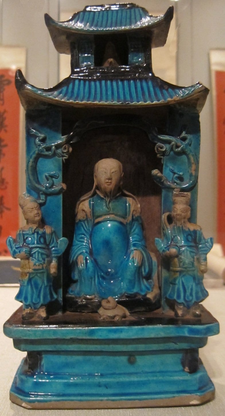 Photograph or image of Ming: The Star God of Longevity , China, Ming dynasty, 16th century, glazed stoneware, Honolulu Museum of Art accession 6077.1a-b