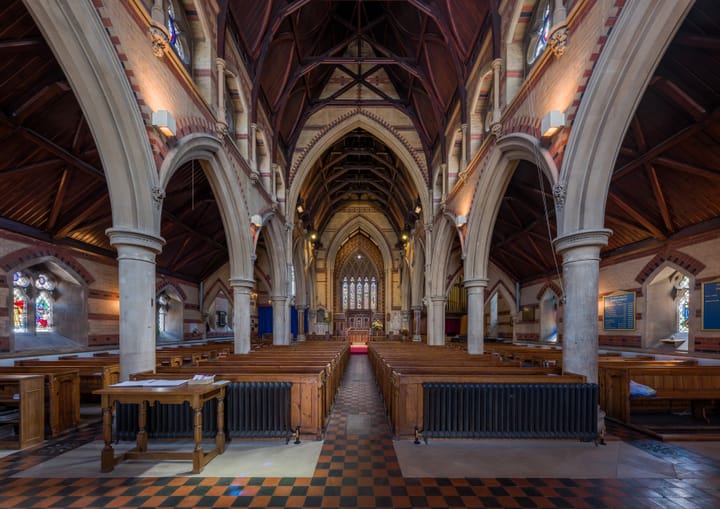 Photograph or image of St Simon: The interior of St Simon Zelotes Church near Sloane Square, London, England.